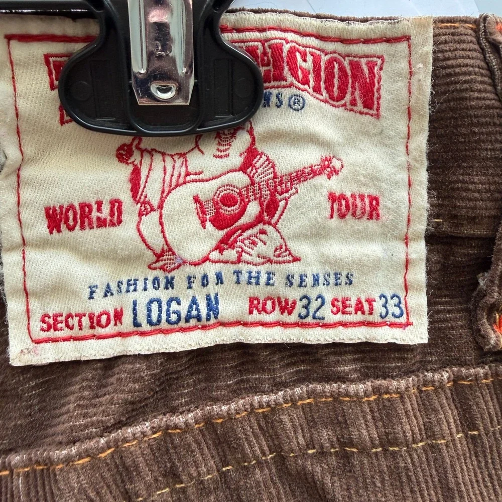 VTG True‎ Religion x Barneys NY LOGAN Brown Corduroy Jeans  32x33  Made in USA